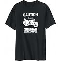 T-Shirt Mens Black " CAUTION Serbian BAD EXAMPLE " Countries