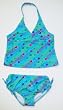 Girls Turq/Sunshine Two-Piece Tankini Swimsuit by In Gear. Sizes 4/5 to 14/16.
