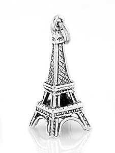 Sterling Silver Tall Paris Eiffel Tower in France Three Dimensional Charm