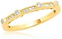 10k White or Yellow Gold Diamond Anniversary Stack Ring (1/10 cttw, H-I Color, I2 Clarity)