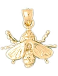 Dazzlers Solid 14k Gold Fly Insect Charm Pendant Available in three colors from jewelsberry (weights: 1.6 grams only)