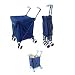 Folding Shopping Cart - with Liner and Lid (Blue) (37"H x 18"W x 23"D)