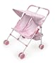 Badger Basket Folding Double Doll Umbrella Stroller - Pink/White