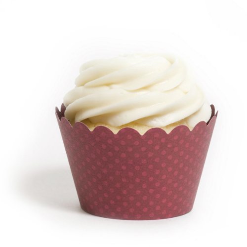 Dress My Cupcake Standard Burgundy Cupcake Wrappers, Set of 50