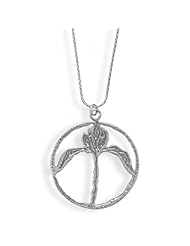 MMA Silver - 18 inch Oxidized Necklace with Iris Design