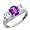 2.41 Ct Oval Purple Amethyst and Sky Blue Aquamarine Argentium Silver Ring