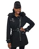 Rocawear Belted Wool Coat Black M Rocawear Belted Wool Coat Black M