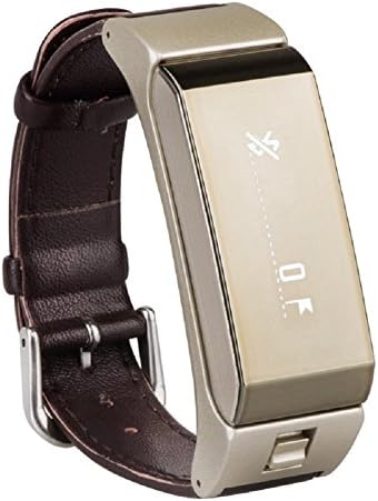 VSSPEED 0.86" OLED Screen TalkBand Blutooth Smart Wristband Smart Band Bracelet For Android IOS IPhone Fitness Tracker Call Remind Removable SmartBand (Gold+Leather)