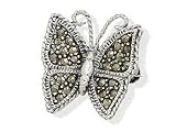 Image of Silver and Marcasite Butterfly Brooch