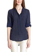 Assuili Blusa Seda Juliana (Azul Marino / Blanco)