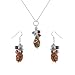 Hand-Blown Multi-Colored Oval Drop Glass Bead with Glass Bead and Sterling Silver Bead Top Necklace 