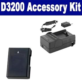 Nikon D3200 Digital Camera Accessory Kit includes: SDM-1531 Charger, ACD327 Battery