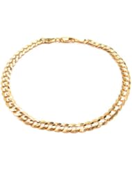 14k Italy Yellow Gold 5.9mm Cuban Curb Link Chain Bracelet 8" Inches