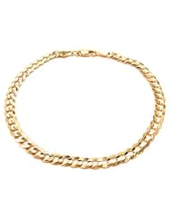 14k Italy Yellow Gold 4.6mm Cuban Curb Link Chain Bracelet 7.5" Inches