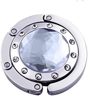 Maoke 1pcs White Diamond Folding Section Handbag Hook Hanger Holder