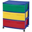 Sterilite Wide 3-Drawer Cart - Primary Colors