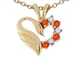 0.24 cttw Genuine Heart Shaped Swan Garnet Pendant in 14k Yellow Gold - B000279D2M