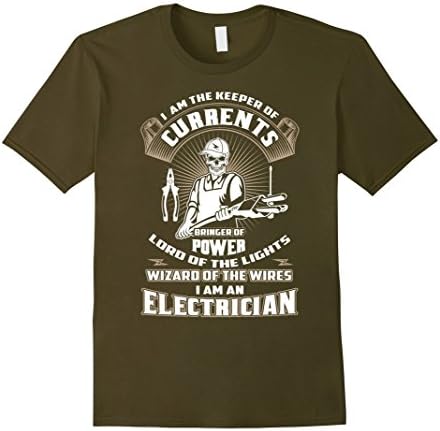 Men's I Am The Keepr Of Currents - I Am An Electrician Small Olive