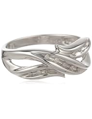 Sterling Silver Crisscross Diamond Ring (0.05 cttw, I-J Color, I2-I3 Clarity)