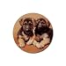 German Shepherd Puppies Rubber Round Coaster (4 pack)