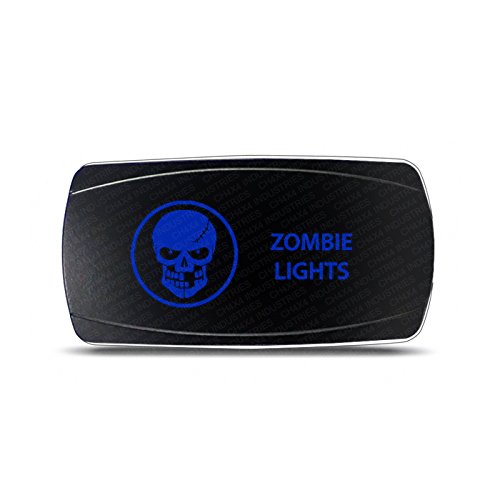 CH4x4 Rocker Switch Zombie Lights Symbol - Horizontal - Blue LED