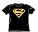 Search : Superman - Gold & Black Shield - Adult Black S/S T-Shirt For Men