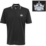 NHL Los Angeles Kings Exceed Desert Dry Short Sleeve Polo, Black/White, Medium