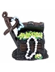 Pure Aquatic Ltd-Glow Elements Sabre Treasure Aquarium Chest- Neon Green 2.5 X 5.5 X 2.7