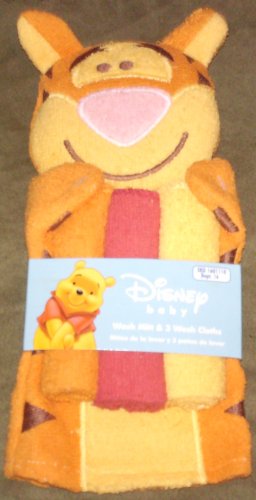 Disney Baby Wash Mitt and 3 Wash Cloths