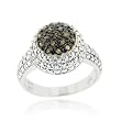 Sterling Silver 1/5ct. TDW Champagne Diamond Pave Ring