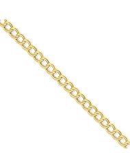 14K Yellow Gold 6.80mm Lightweight Double Link Chain Bracelet - Fine Jewelry Gift