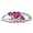 7/8ct Triple Heart Shaped Pink Topaz and Diamond Ring in Sterling Silver