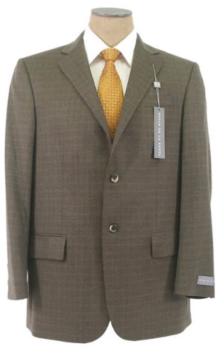 Oscar De La Renta Mens 2 Button Brown Wool Sport Coat / Blazer / Jacket - Size 42R
