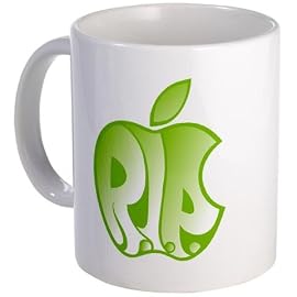 R.I.P. Steve Jobs Green Apple on an 11oz Ceramic Coffee Cup Mug
