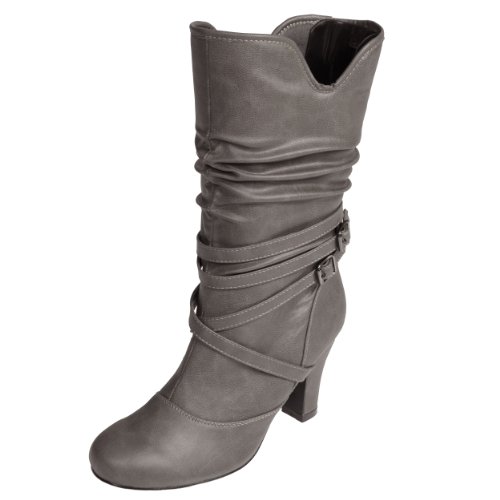Brinley Co Womens Buckle Accent Slouchy Boot