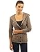 PattyBoutik Women's Wool Blend Hooded Cable Cardigan (Brown M)