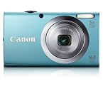 Canon PowerShot A2400 IS 16MP Point-and-Shoot Digital Camera (Blue) with 4GB Card, Camera Case