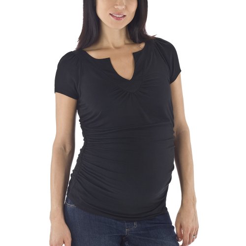 Liz Lange® for Target® Shirred V-Neck Tee- Ebony