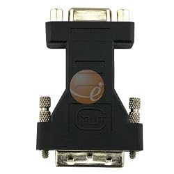 Gold Plated Black DVI to VGA Display Adapter (Male / Female) for PC / MAC / Xbox 360