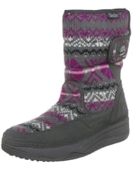 Skechers Womens Tone-Ups Chalet- Carve Midhigh Sweater Puff Boot,Grey Suede,7 M US