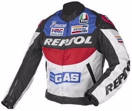 New Duhan Men Motorcycle PU Leather Racing Suits Armor Riding Protective Jacket Blue (XL)