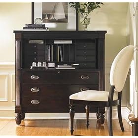 Shelter Island Personal Assistant Drop Lid Desk Chest Marimba Wood by Stanley