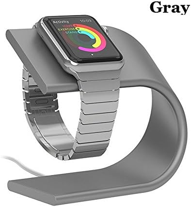 Apple Watch Stand [Nightstand Mode Compatible] Aluminum Charging Dock (Gray)