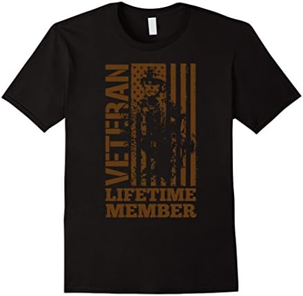 Veteran Lifetime Member Military Shirt - Male 2XL - Black