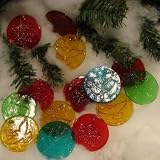 Lot 20 pcs Hand made recycled glass Egyptian Christmas ornaments , Mix Colors