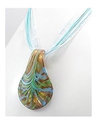 Light Sky Blue Cotton Necklace In 92.5 Sterling Silver
