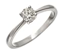Engagement Ring, 18ct White Gold Ij/I Round Brilliant Certified Diamond Ring, 0.33ct Diamond Weight