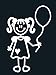 My Family Car Stick Figure Sticker Decal Young Girl With Baloon- YG4
