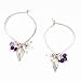 Pendulum Dangle Earrings in Sterling Silver with Amethyst and Pearl Gemstone Bead Clusters on a Designer Sterling Silver Hoop, #7452