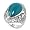 Sterling Silver 26mm Pear Turquoise Stone Ring (Size 6 - 9) - Size 6
